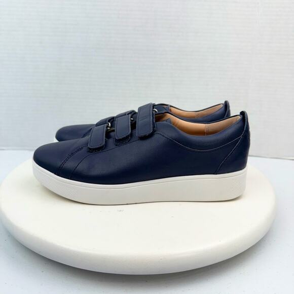 FitFlop Rally Womens Sz 6 Quick Velcro Midnight Navy Blue Comfort Shoes Sneakers - Picture 1 of 10